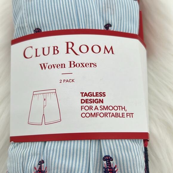 Club Room Men's Woven Boxers Tagless - Lobsters/Red - Medium - NWT - Picture 4 of 6